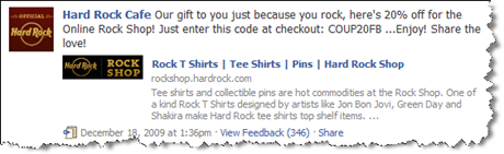 Hard Rock Café sur Facebook