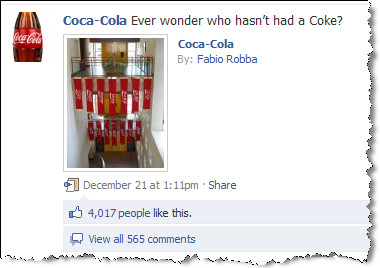 coca cola sur facebook